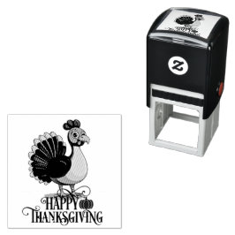 Söt kalkon för Thanksgiving Självfärgande Stämpel
