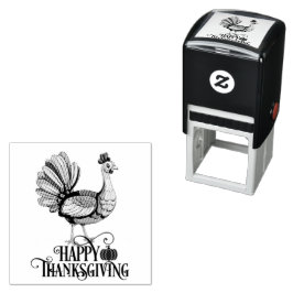 Söt kalkon för Thanksgiving Självfärgande Stämpel