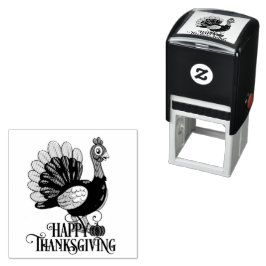Söt kalkon för Thanksgiving Självfärgande Stämpel