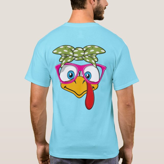 Söt kalkon Glad Thanksgiving-helg T Shirt (Baksida)