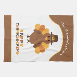 Söt kalkon Thanksgiving semester matlagning presen Kökshandduk