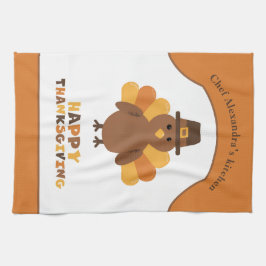 Söt kalkon Thanksgiving semester matpresent Kökshandduk