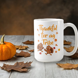 Söt kalkonfamilj för Thanksgiving Kaffemugg