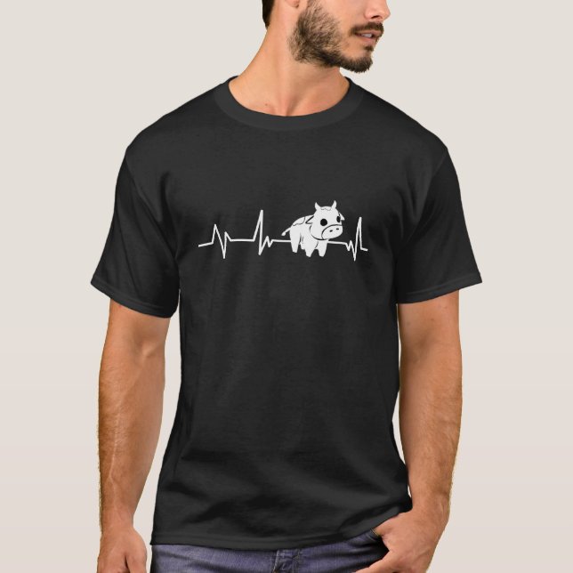 Söt kalv hjärtslag ko ko t shirt (Framsida)