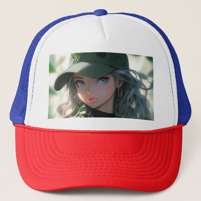 Söt Kamouflage Militär Jägare Drill Anime Flicka Keps (Framsida)