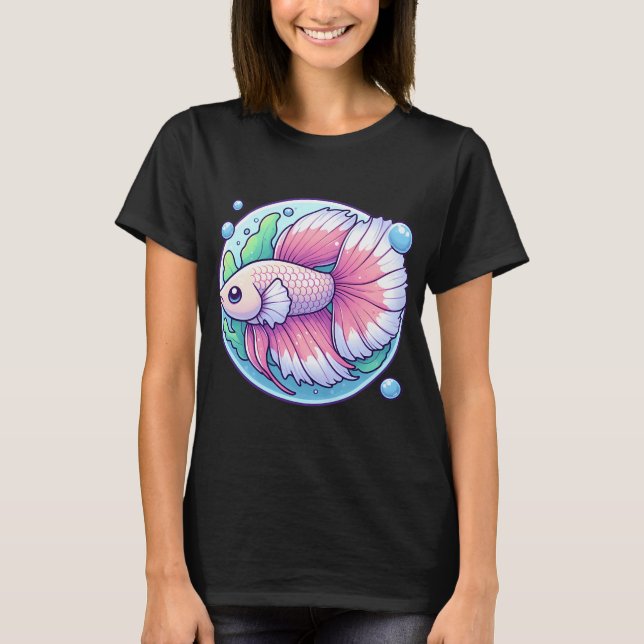 Söt kampfisk t shirt (Framsida)