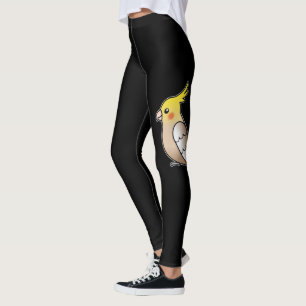 Söt Kanelkakadua Tecknad Fågelillustration Leggings