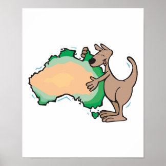 Söt kangaroo hugger australia poster