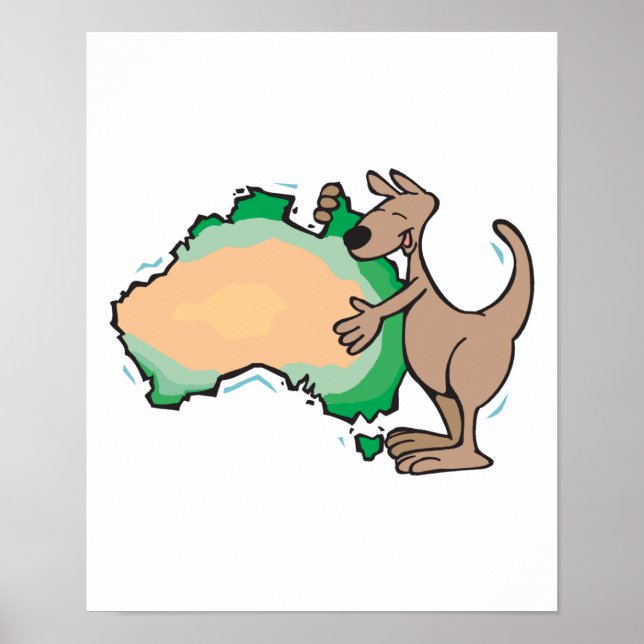 Söt kangaroo hugger australia poster (Framsidan)