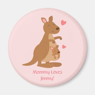 Söt känguru baby joey barn personlig magnet