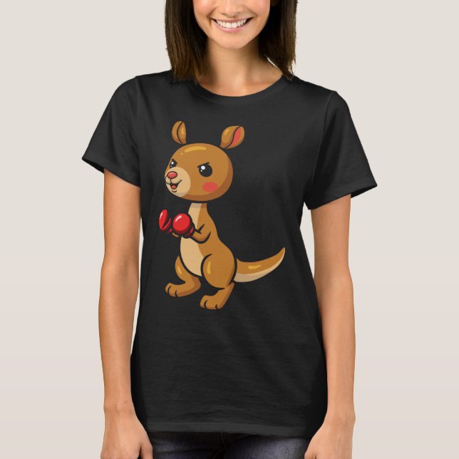 Söt känguru boxning I känguruer Djurvän Mars T Shirt (Framsida)