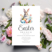 Söt kanin äggsökning och påskbrunch