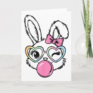 Söt kanin ansikte bubbelgum glest rosa kokett slin kort