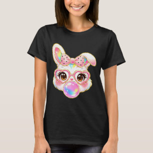Söt kanin ansikte för kvinnor flickor barn tonårin t shirt