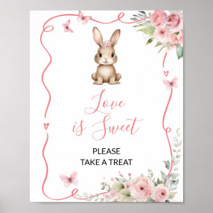 Söt kanin baby shower flicka Kärlek är sött Poster