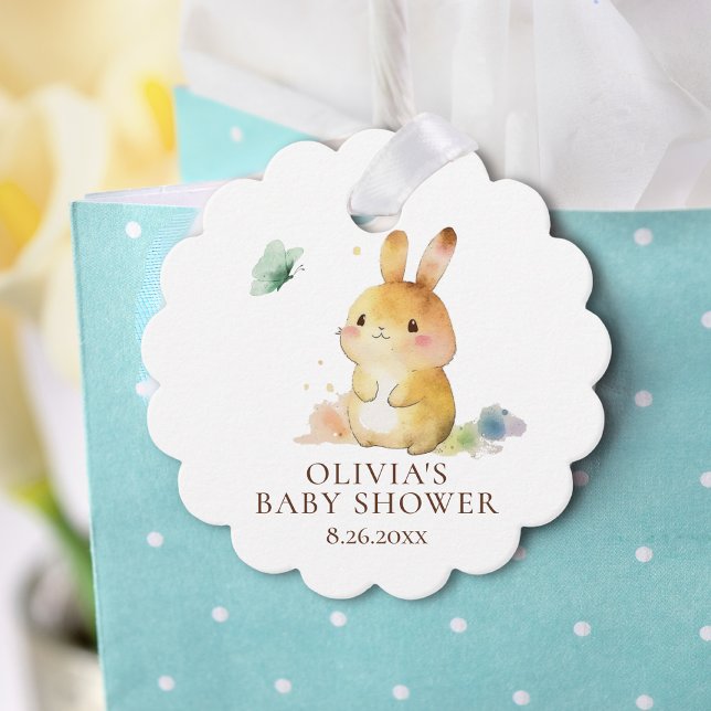 Söt kanin baby shower gåvor etiketter (Skapare uppladdad)