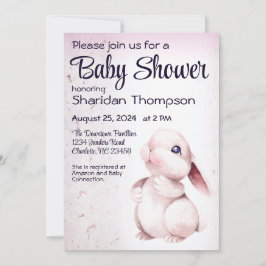 Söt kanin Baby Shower Inbjudningar