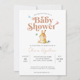 Söt kanin Baby Shower Neutral Inbjudningar