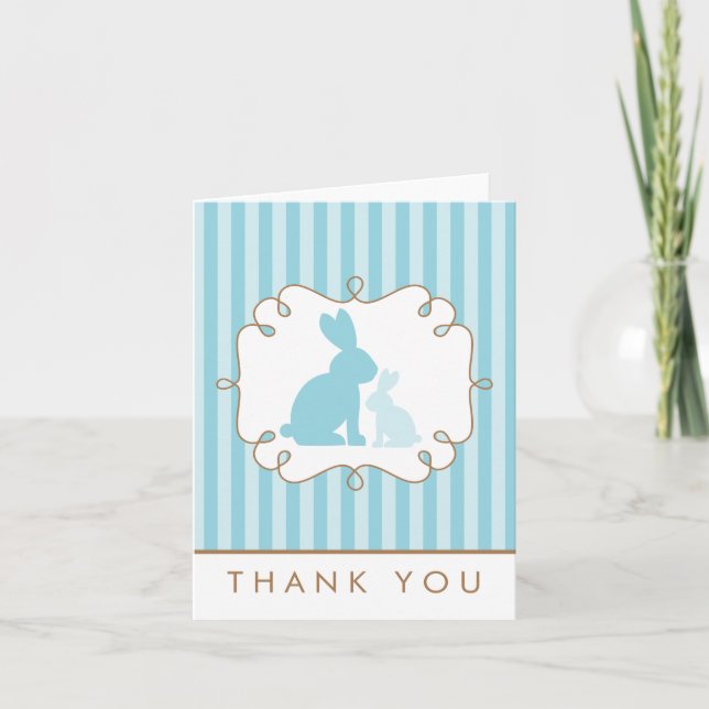 Söt kanin Baby Shower-Tack Tack Kort (Framsida)