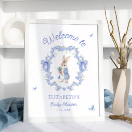 Söt kanin Baby Shower Välkommen Poster