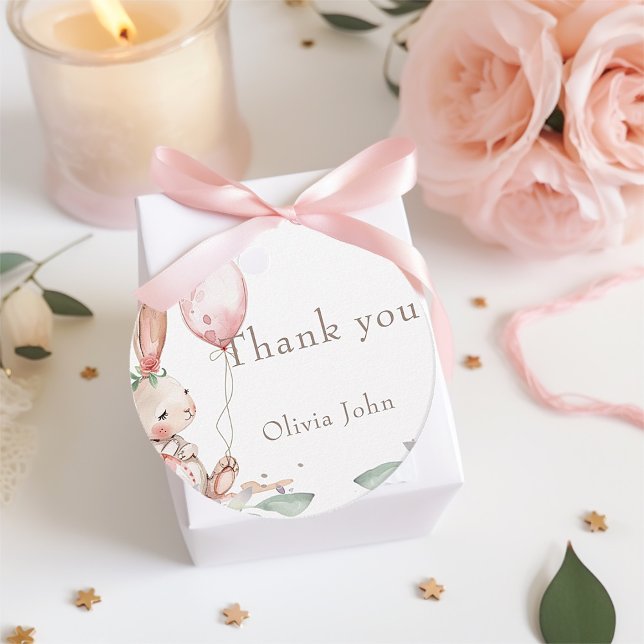 Söt kanin, babydusch gåvor etiketter (Skapare uppladdad)