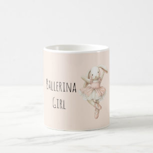 Söt kanin ballerina flicka kaffemugg