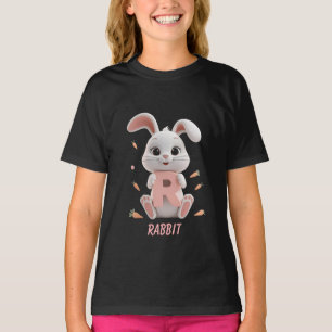 Söt kanin barn t-shirt R är för kanin alfabet