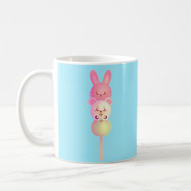 Söt kanin, björn och groda Dango Kaffemugg (Vänster)