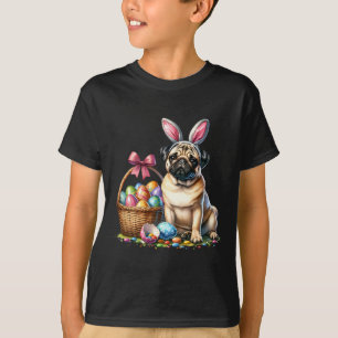 Söt kanin boxerhund blomster ägg sket hund P T Shirt