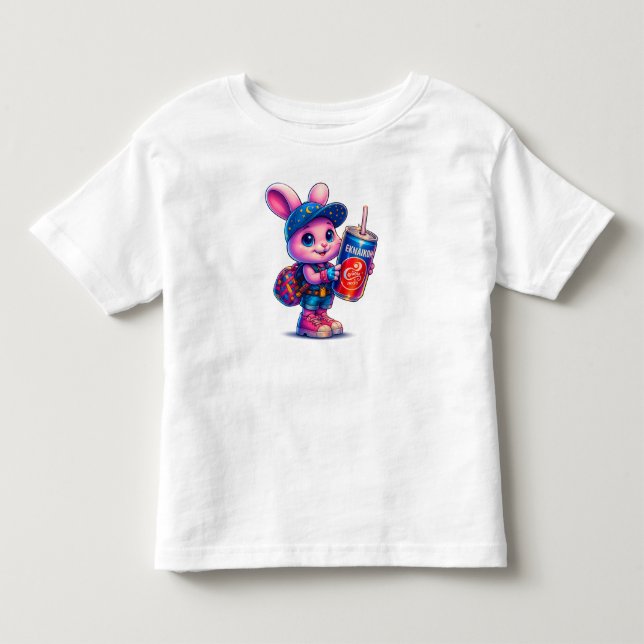 Söt kanin-bubbel-te Bubbel-te T-shirt för småbarn  (Framsida)