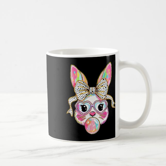Söt kanin Coquette Bow Påskdag Kanin Tonåringar Gi Kaffemugg (Höger)