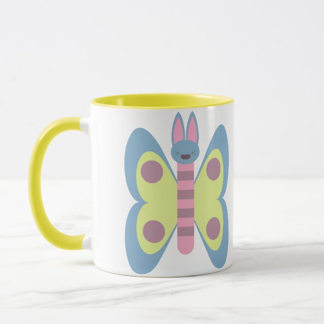 Söt Kanin Fjäril Hybrid Mysig Mugg (Vänster)