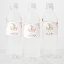 Söt Kanin, Fjäril, Rosa Blommor, Baby Shower