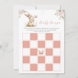Söt kanin-flicka Baby Shower Baby Bingo-kort Inbjudningar