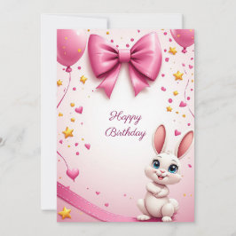 Söt kanin födelsedagsfirande 🐰 inbjudningar