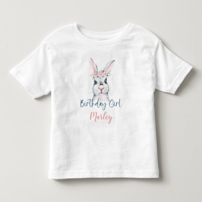 Söt kanin födelsedagsflicka t shirt (Framsida)