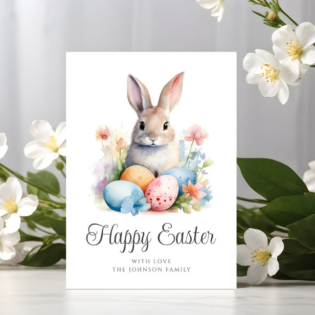 Söt kanin Glad påsk Julkort (Cute Bunny Happy Easter Holiday Card)
