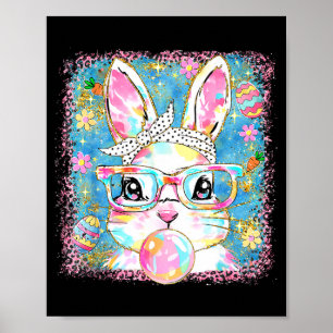 Söt kanin Gles Coquette Bow Kanin Ägg Glad Påsk Poster