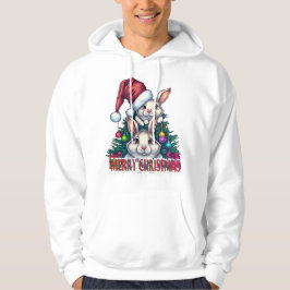 Söt kanin God Jul – Högtidskanin Hoodie