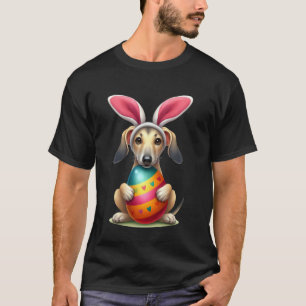Söt kanin Greyhound Hund Påsk Kram Ägg Påskdagen T Shirt