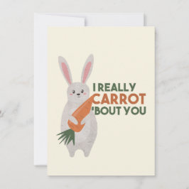 Söt kanin-gulrot-pun - Jag bryr mig verkligen om d Anteckningskort