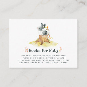 Söt kanin höst - Höst baby shower bok begäran Tilläggskort