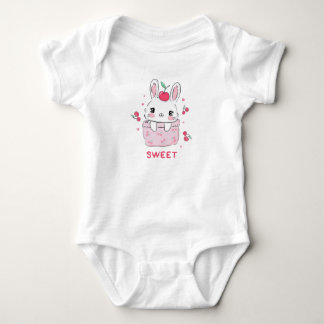 Söt kanin i rosa körsbärsficka - Söt Kawaii Il T Shirt