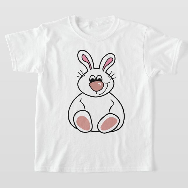 Söt Kanin Illustration | Barn Djur T-Shirt (Laydown)