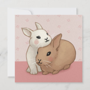 Söt Kanin Illustration Inbjudningar