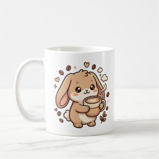 Söt Kanin Kaffe Mugg Latte Hjärta