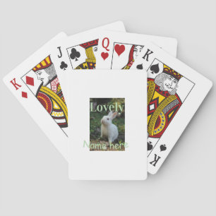 Söt kanin kanin husdjur foto namn grön pastell casinokort