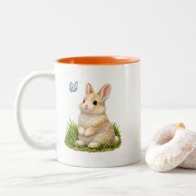 Söt kanin kanin kaffemugg dubbelsidig