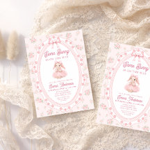 Söt kanin kanin rosa flicka baby shower