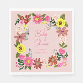 Söt kanin kanintjej baby shower pappersservett